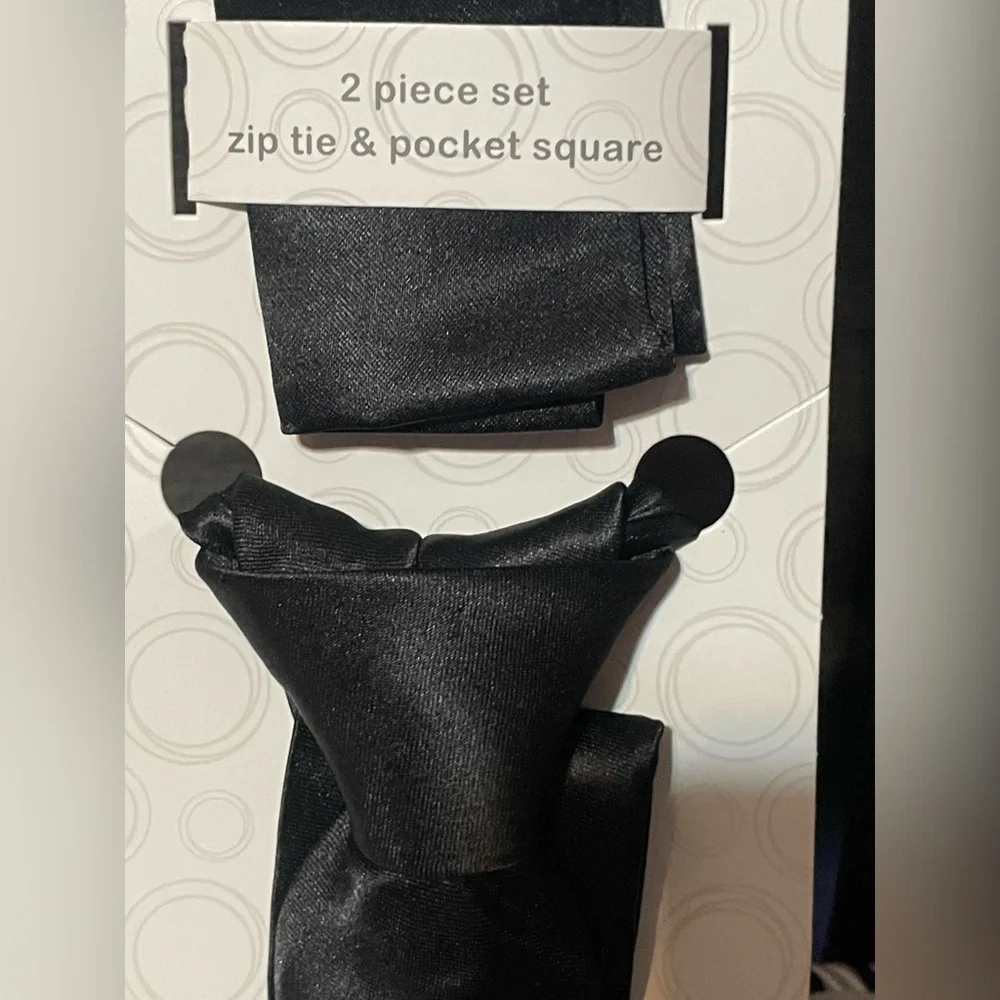 🔴 3/$12 Wonder Nation Boys’‎ Classic Black Tie and Pocket Square Set! NEW!